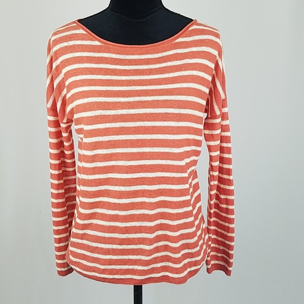 Vince women‎ S linen knit thin sweater striped